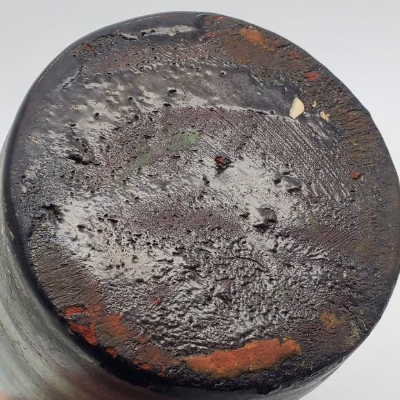 Antique Hand Painted Ceramic Jug Folk Art Landscape Pitcher Stoneware Primitive - Picture 5 of 10